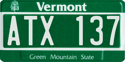 VT license plate ATX137