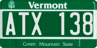 VT license plate ATX138