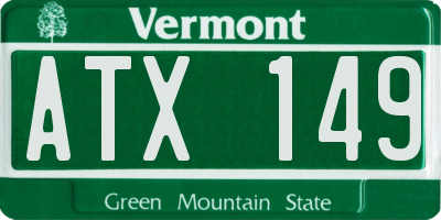 VT license plate ATX149