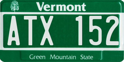 VT license plate ATX152