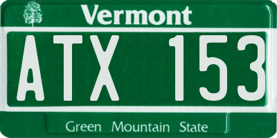 VT license plate ATX153