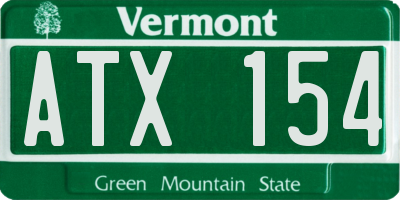 VT license plate ATX154