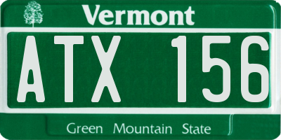 VT license plate ATX156
