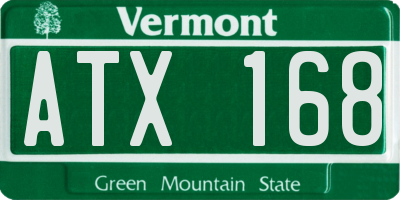 VT license plate ATX168