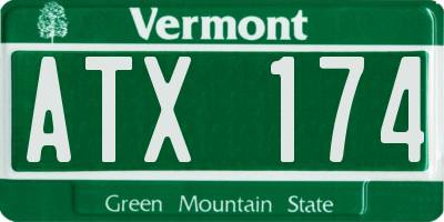 VT license plate ATX174