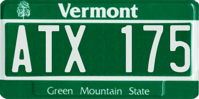 VT license plate ATX175