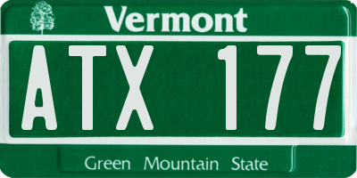 VT license plate ATX177