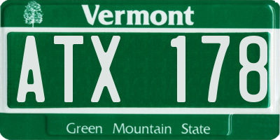VT license plate ATX178