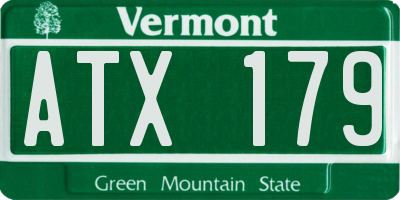 VT license plate ATX179