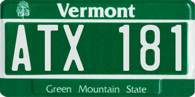 VT license plate ATX181