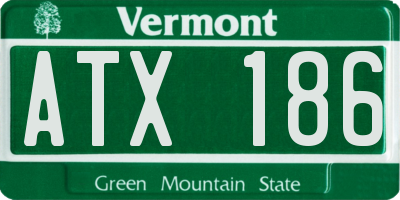 VT license plate ATX186