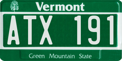 VT license plate ATX191