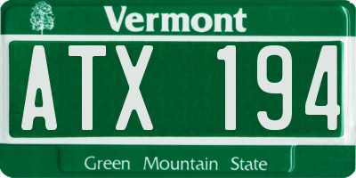 VT license plate ATX194