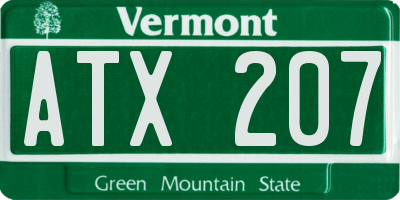 VT license plate ATX207