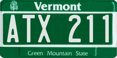 VT license plate ATX211