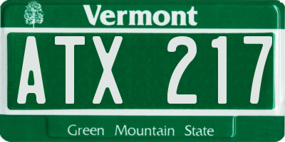 VT license plate ATX217