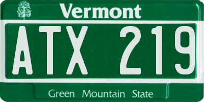 VT license plate ATX219