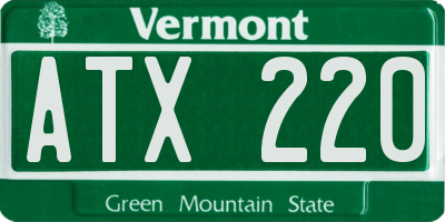 VT license plate ATX220