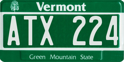 VT license plate ATX224