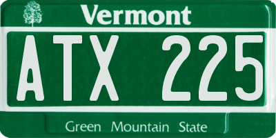 VT license plate ATX225