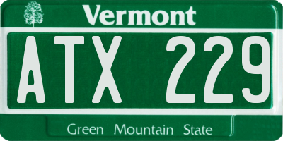 VT license plate ATX229