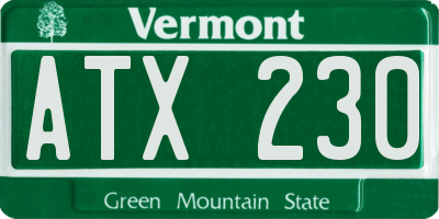VT license plate ATX230