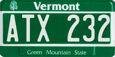 VT license plate ATX232