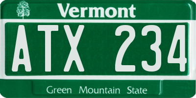 VT license plate ATX234