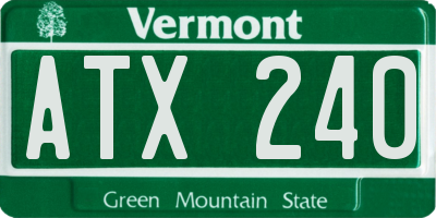 VT license plate ATX240