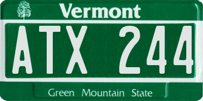VT license plate ATX244