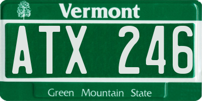 VT license plate ATX246