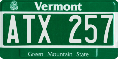 VT license plate ATX257