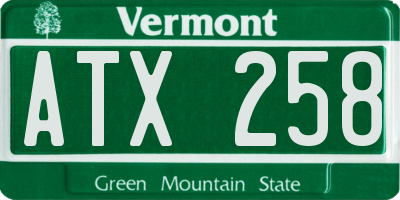 VT license plate ATX258