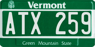 VT license plate ATX259
