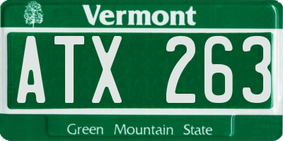 VT license plate ATX263