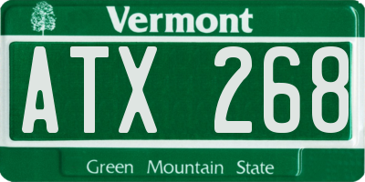 VT license plate ATX268