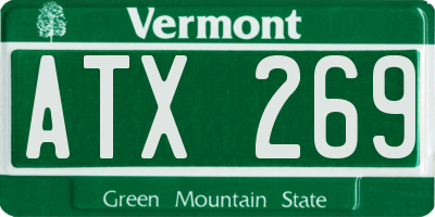 VT license plate ATX269