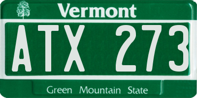 VT license plate ATX273