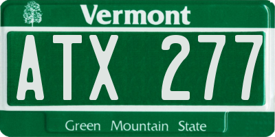 VT license plate ATX277