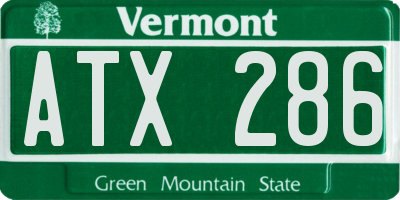VT license plate ATX286