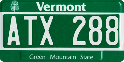 VT license plate ATX288