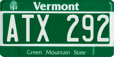 VT license plate ATX292