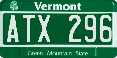 VT license plate ATX296