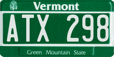 VT license plate ATX298