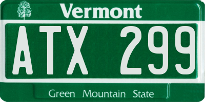 VT license plate ATX299