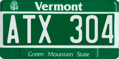 VT license plate ATX304