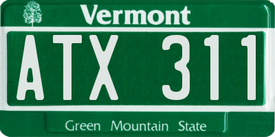 VT license plate ATX311