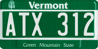 VT license plate ATX312