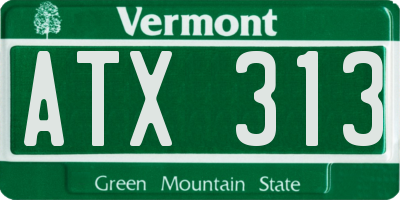 VT license plate ATX313