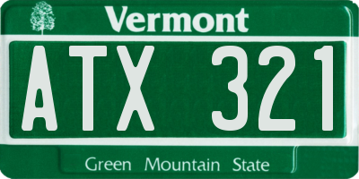 VT license plate ATX321
